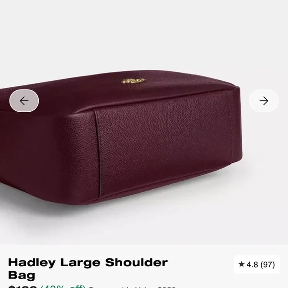 Coach Pebbled Large Hadley Bag - Picture 9 of 11